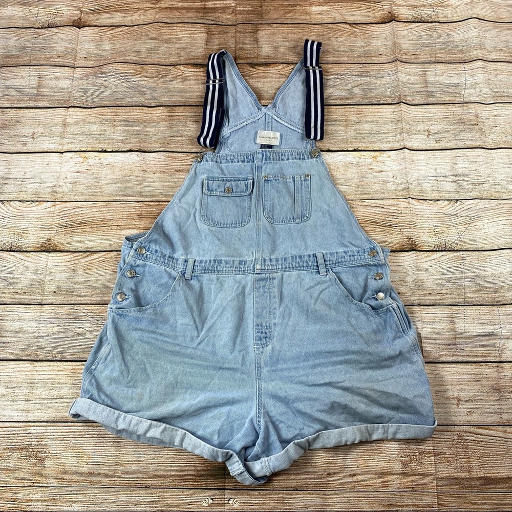 Capistrano Overall Jeans Women Size 22 Denim Overall Shorts - 100% Cotton